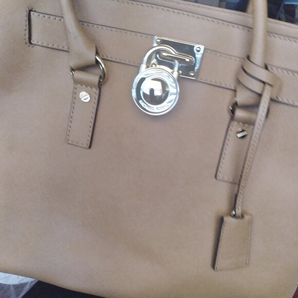 MICHAEL KORS  LARGE NS LUGGAGE BROWN SAFFIANO LEATHER TOTE BAG NWT! - Picture 1 of 7
